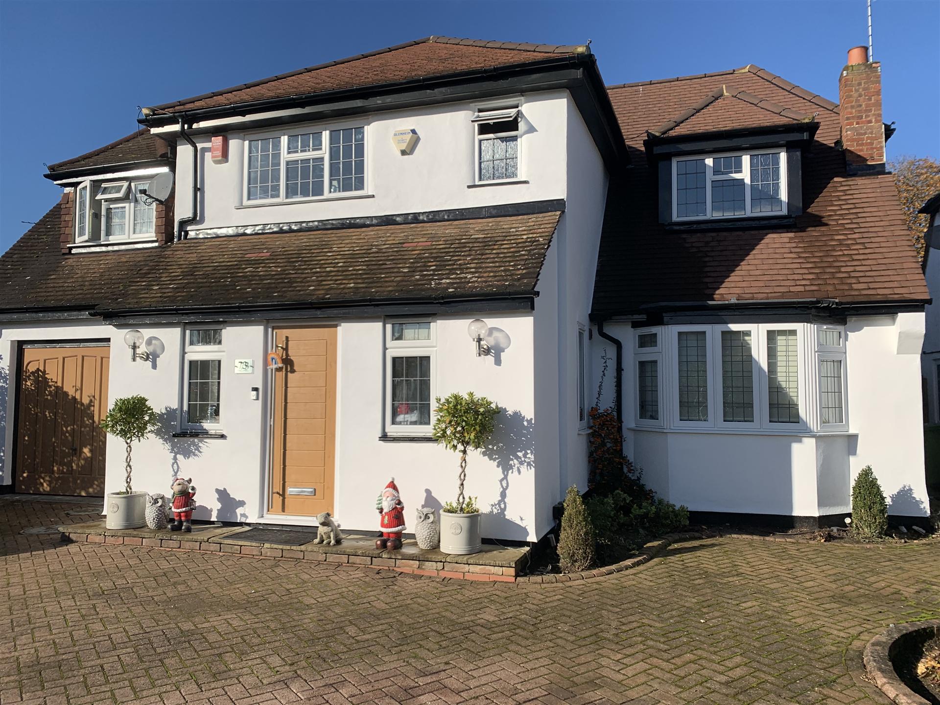White rendered house exterior repaint, Essex
